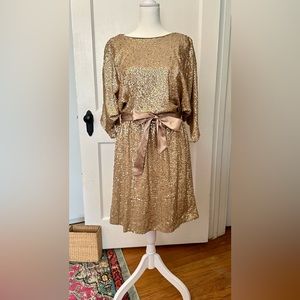 Gold Sequined Party Dress